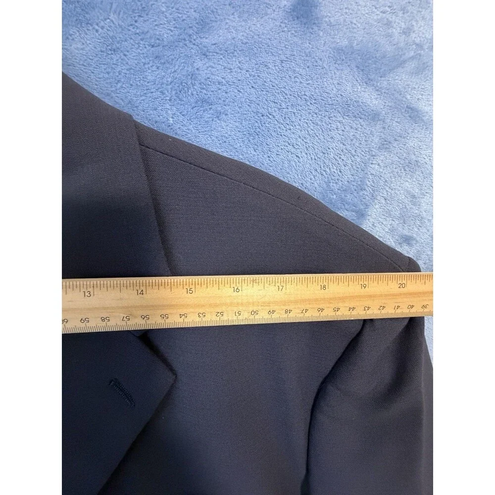 Vintage Claudio Morelli Mens 44R Navy 100% Wool Blazer Woolmark 3 Button Jacket
